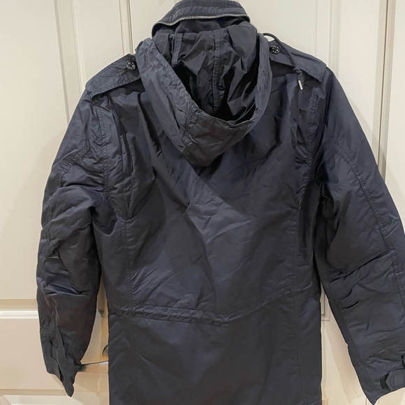 Wallace & Barnes Utility Jacket Mens XS Hidden Hood Fleece Lined J Crew Bomber - Picture 2 of 5